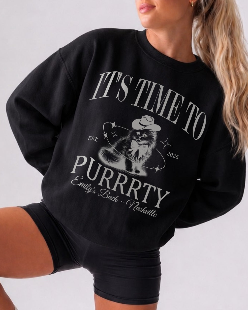 I'm Getting Meowied Bow Sweatshirt Black