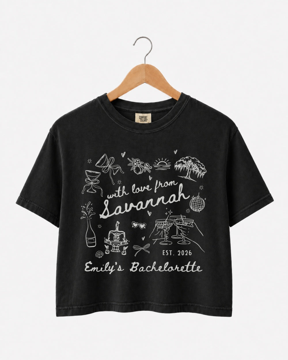 With Love from Savannah Crop Top Black