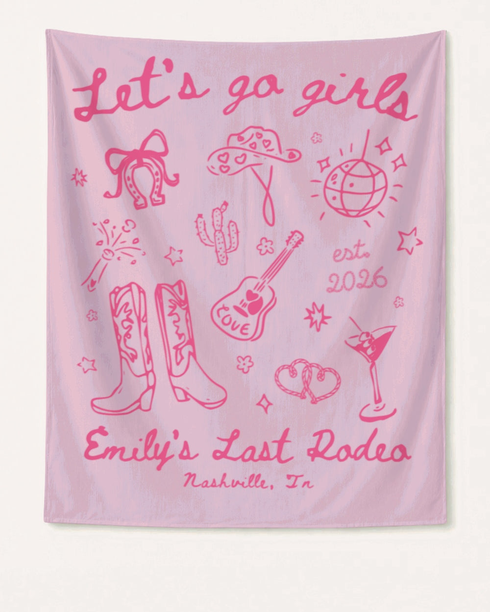 Let's Go Girls Cowgirl Party Banner Blossom