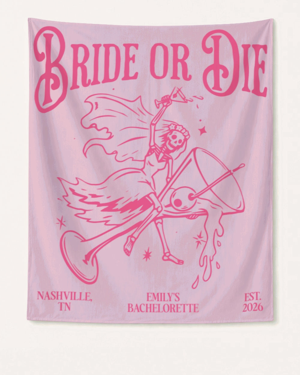 Bride or Die and Ride or Die with Martini Banner Blossom