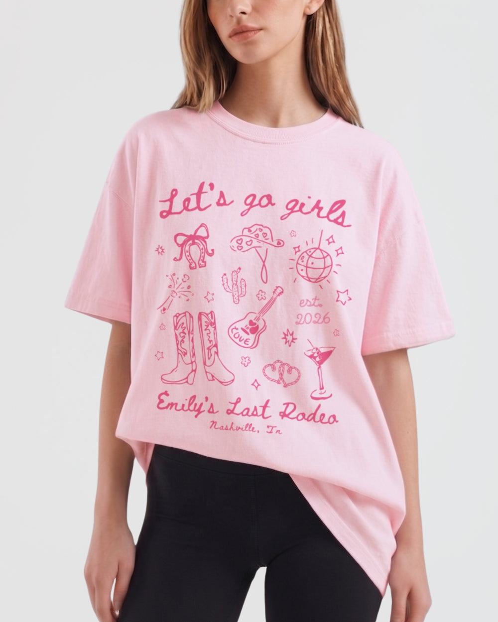 Let's Go Girls Cowgirl Party T-Shirt Blossom