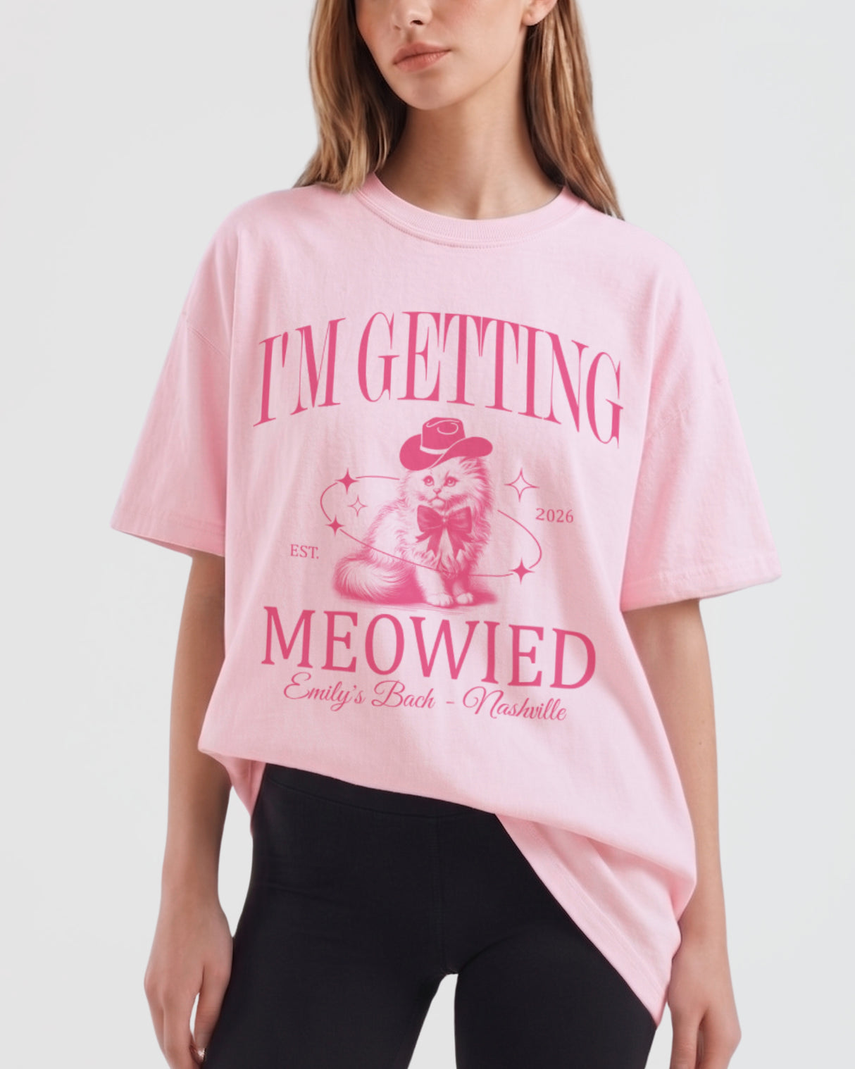 I'm Getting Meowied Bow T-Shirt Blossom