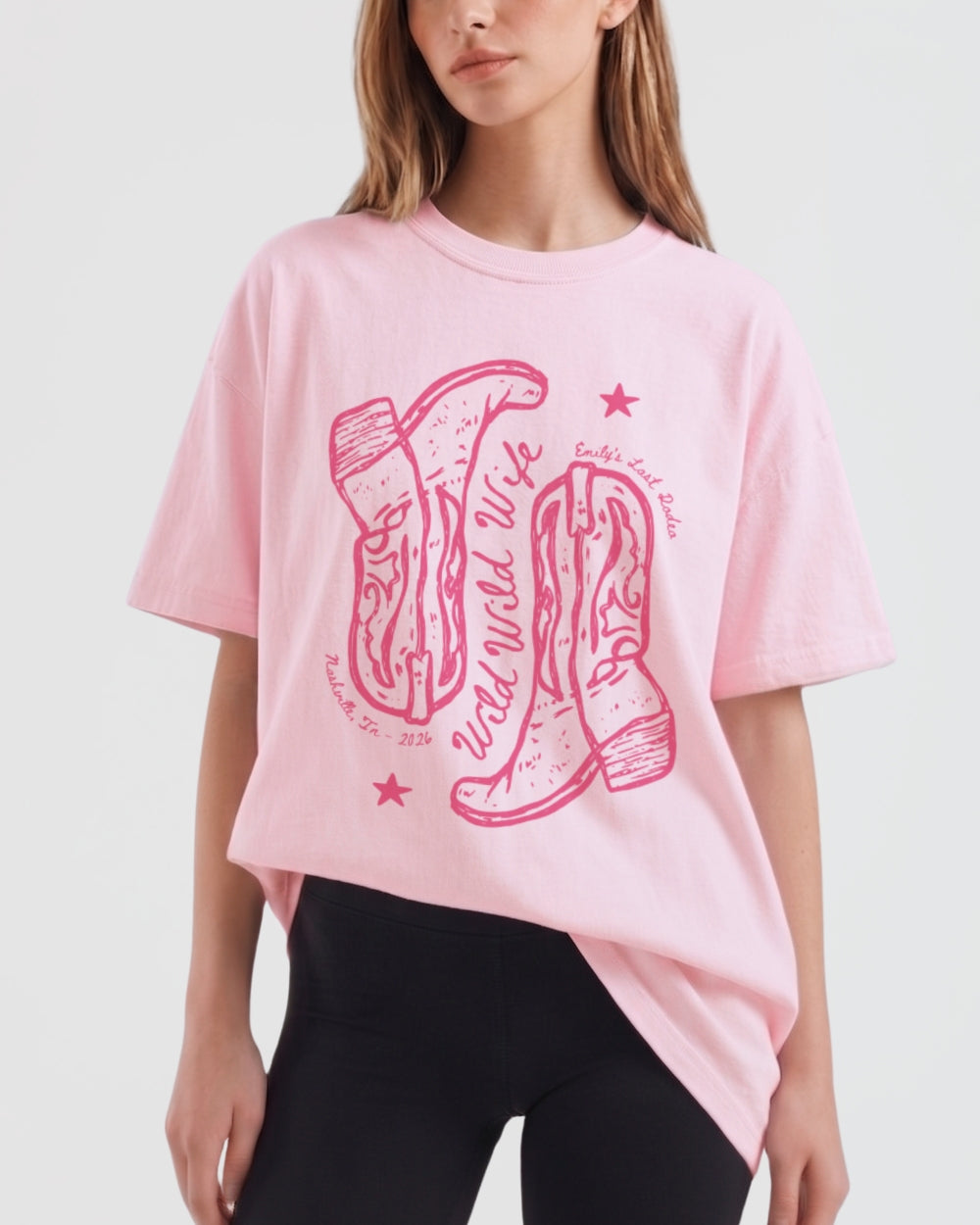 Wild Wild Wife Cowgirl Boots T-Shirt Blossom