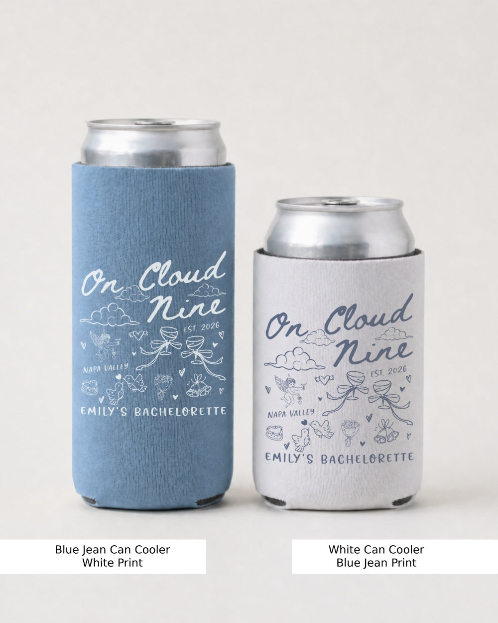 On Cloud Nine Can Cooler Blue Jean