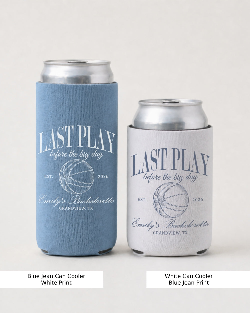 Last Play Before the Big Day - Basketball Can Cooler Blue Jean