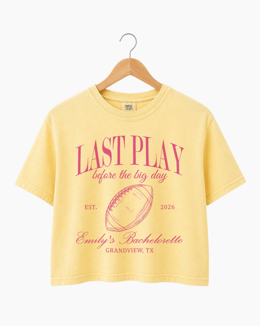 Last Play Before the Big Day - Football Crop Top Butter
