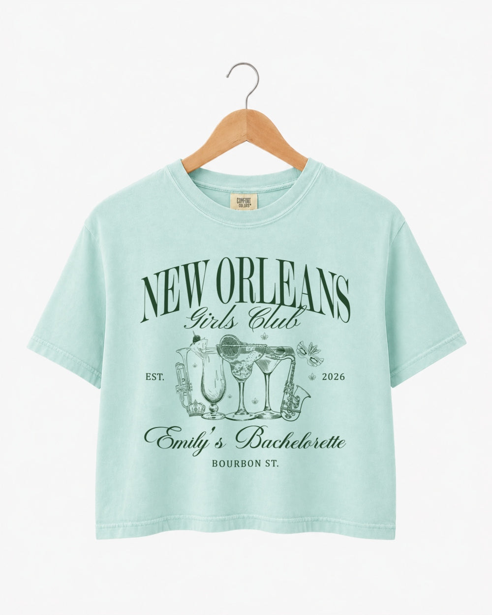 New Orleans Girls Club Crop Top Chalky Mint