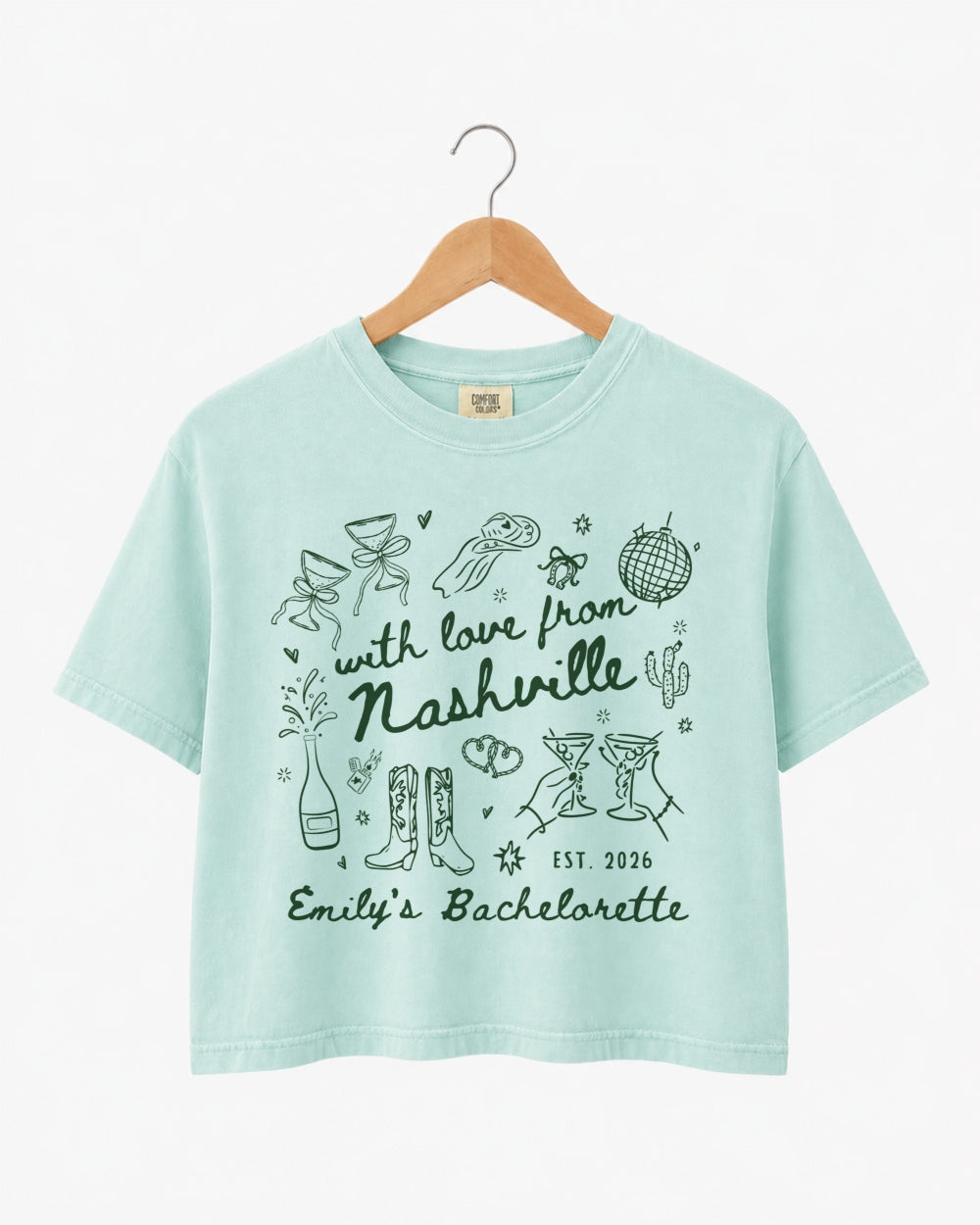 With Love from Nashville Crop Top Chalky Mint