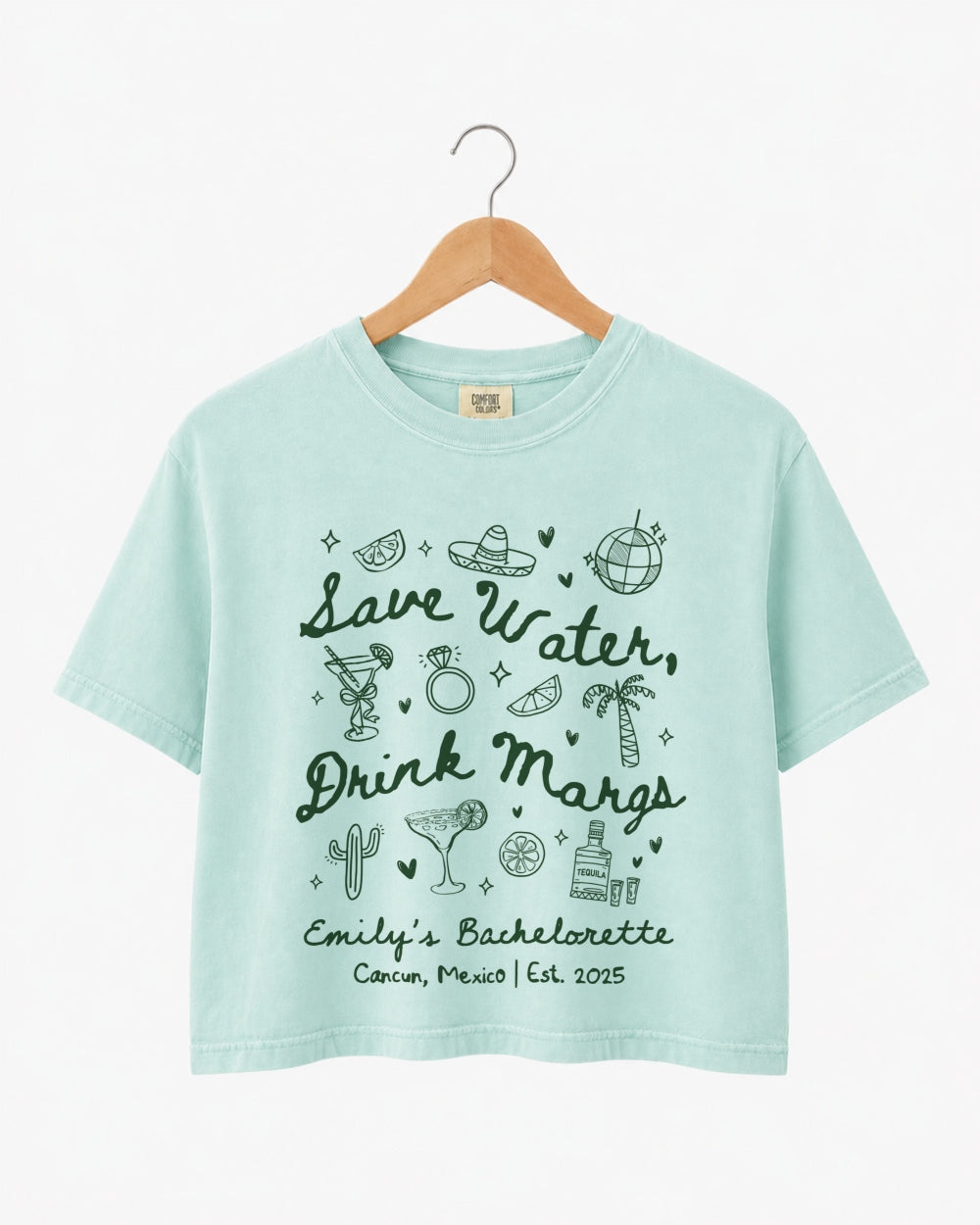 Save Water Drink Margs Crop Top Chalky Mint