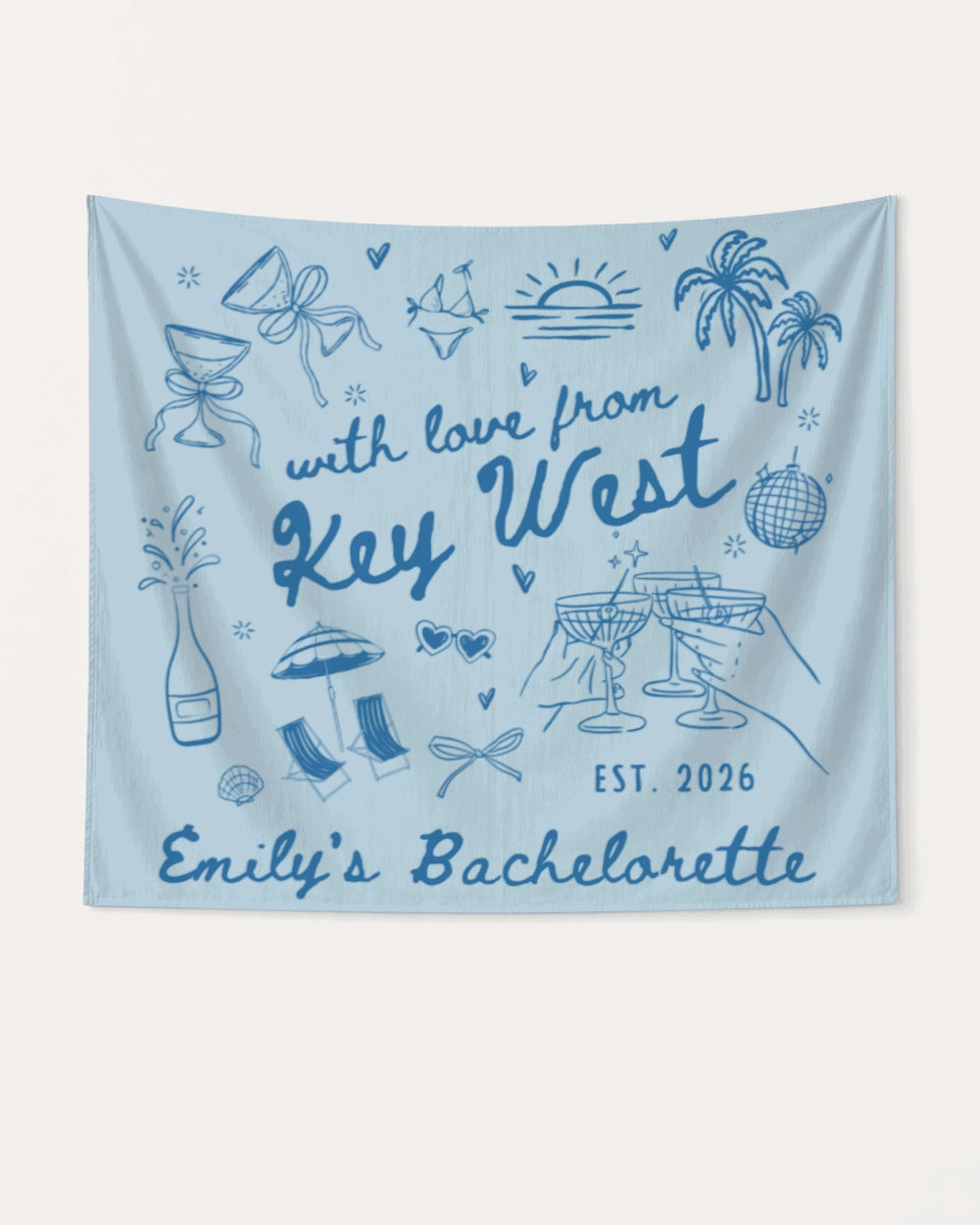 With Love from Key West Banner Chambray