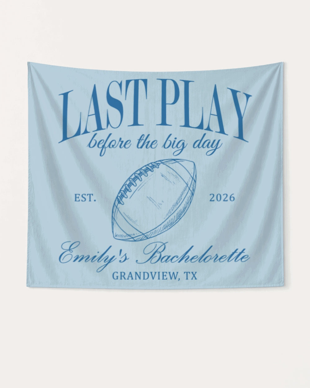 Last Play Before the Big Day - Football Banner Chambray