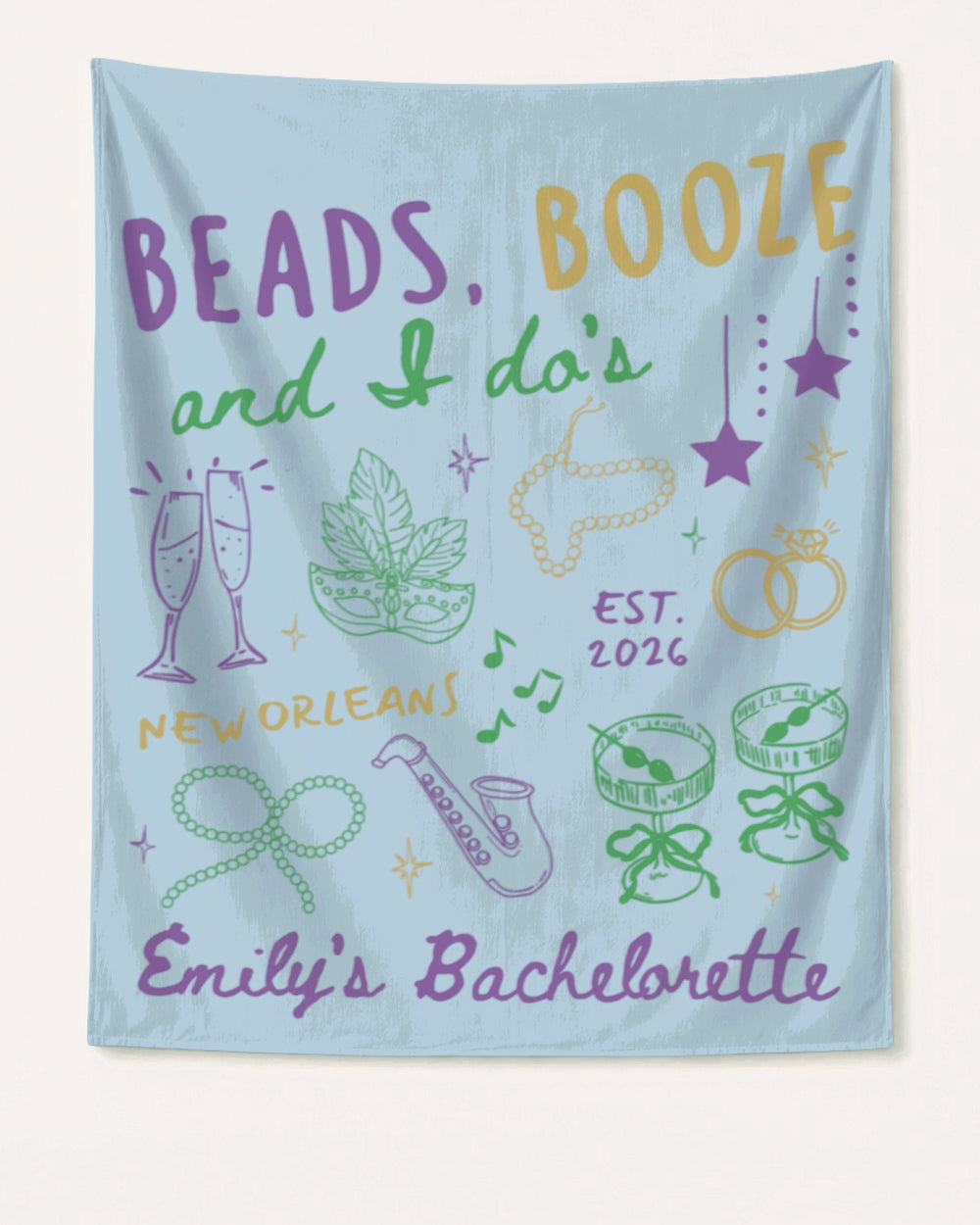 Beads, Booze and I Do's Banner Chambray