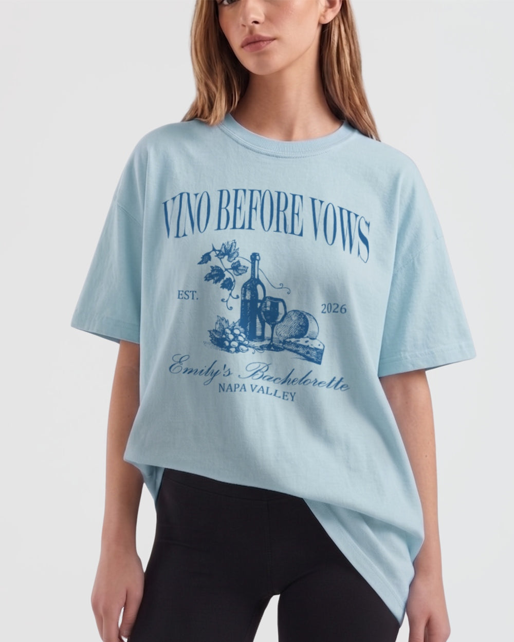 Vino Before Vows T-Shirt Chambray