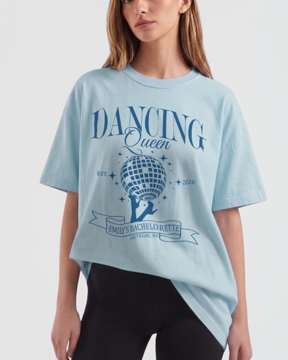 Dancing Queen, Disco Bride T-Shirt Chambray