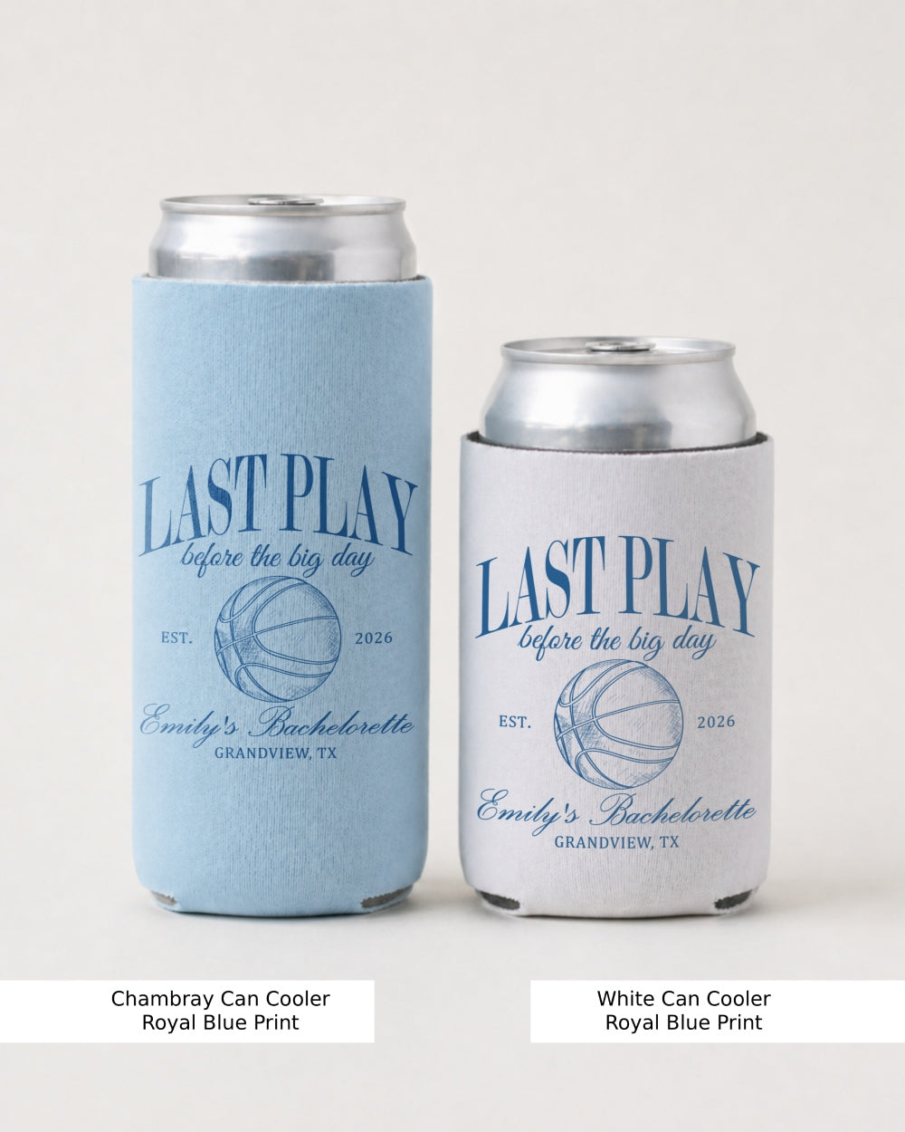 Last Play Before the Big Day - Basketball Can Cooler Chambray