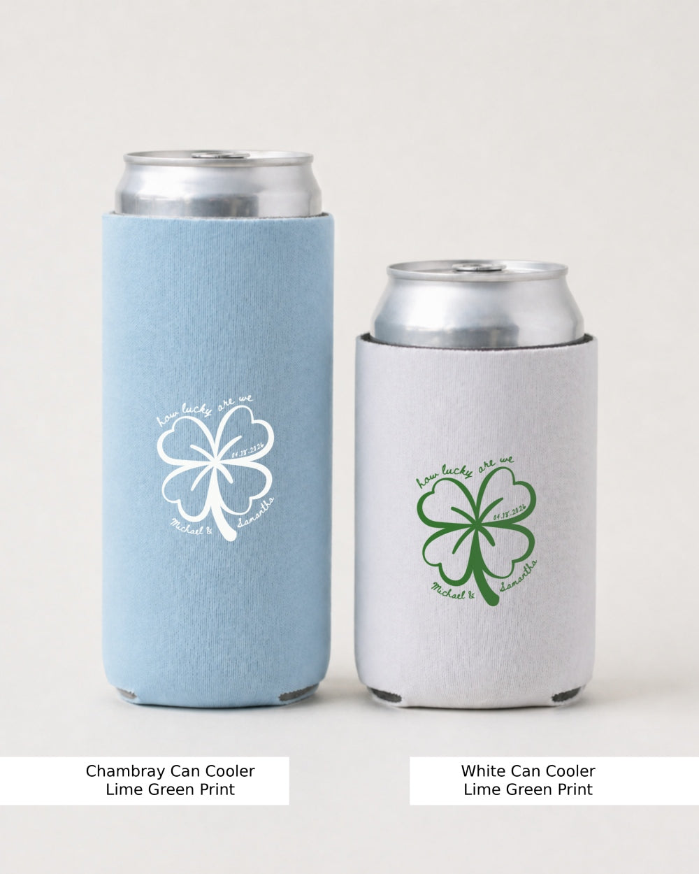 How lucky are we Can Cooler Chambray