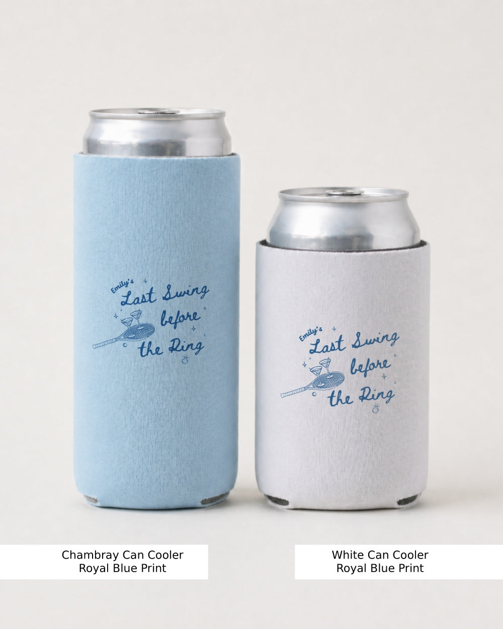 Last Swing Before the Ring - Tennis Can Cooler Chambray