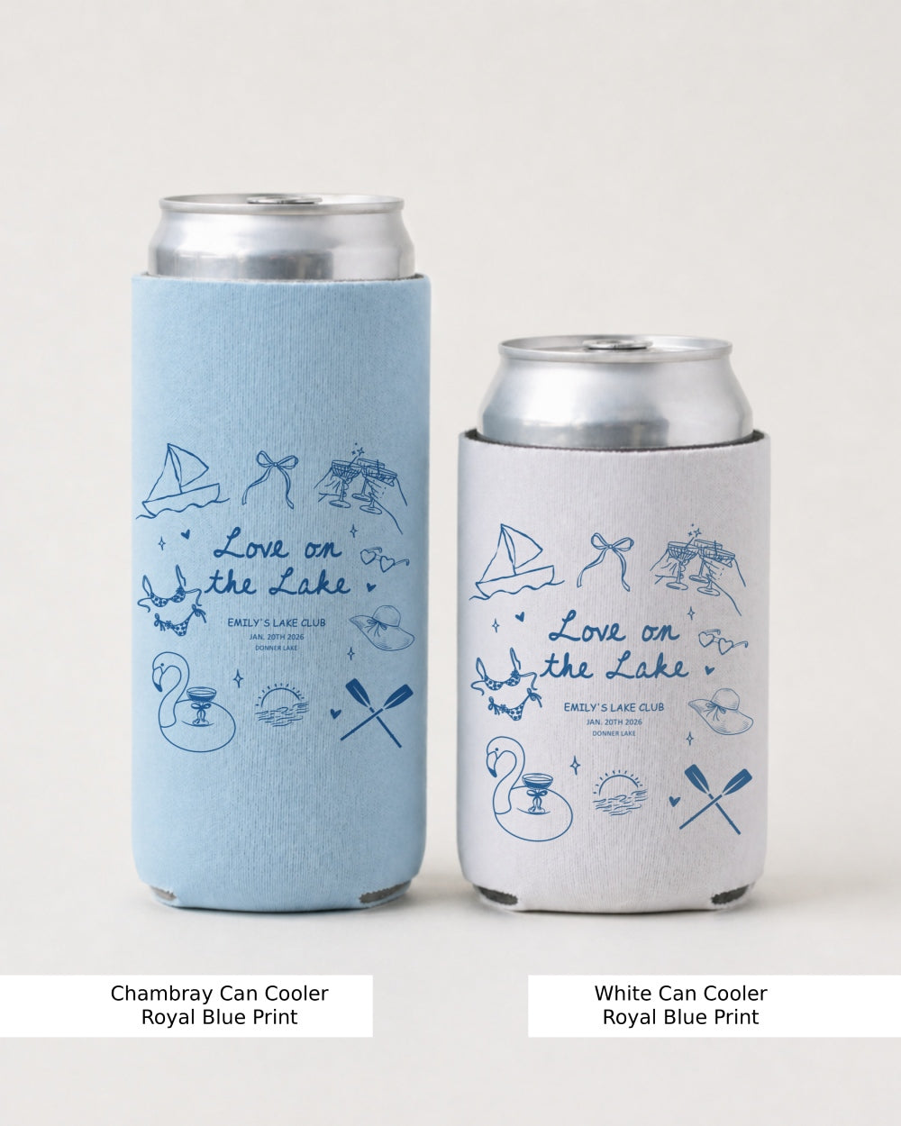 Love on the Lake Can Cooler Chambray