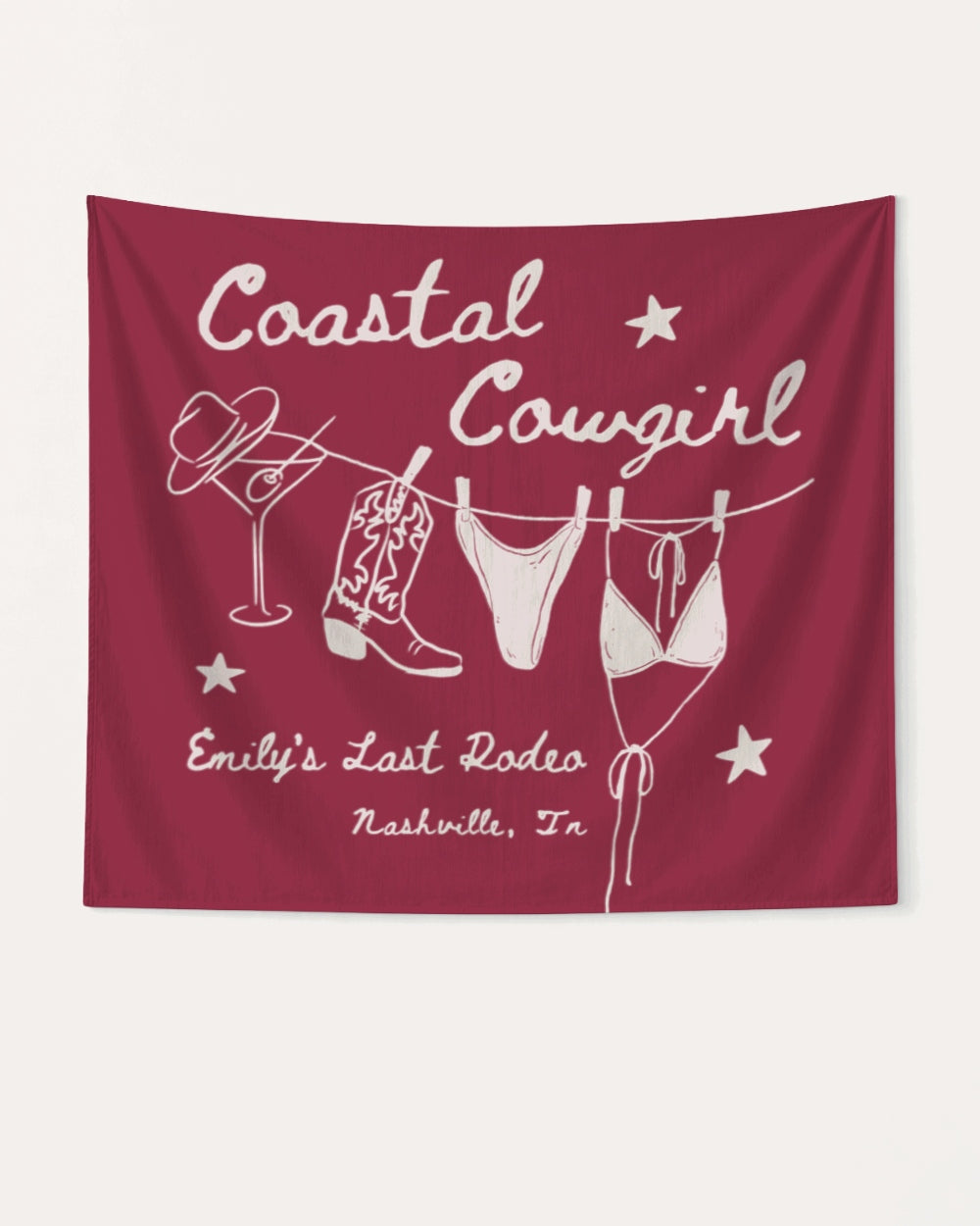 Coastal Cowgirl Banner Crimson