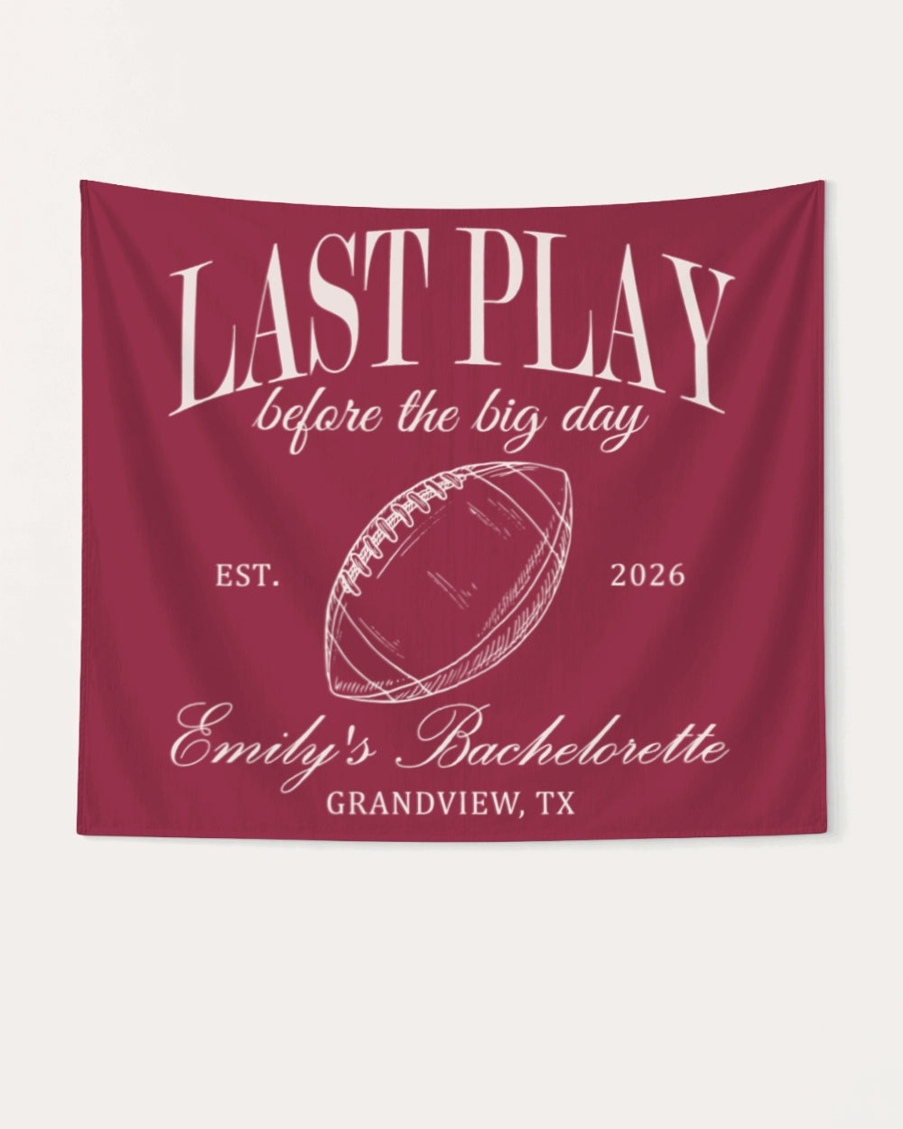 Last Play Before the Big Day - Football Banner Crimson