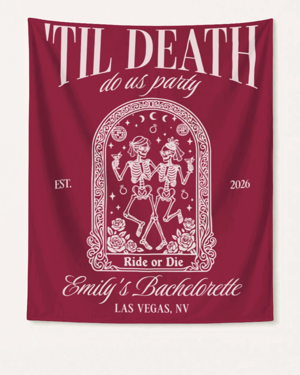 Til death do us party - Tarot-inspired Banner Crimson