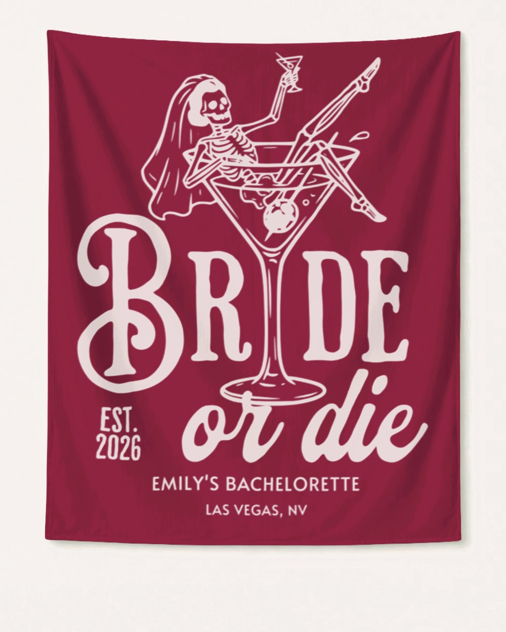 Bride or Die and Ride or Die Banner Crimson