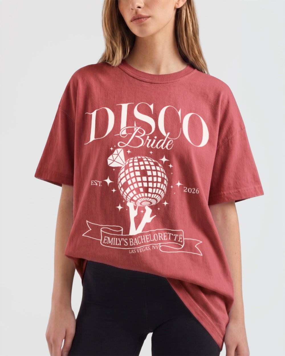 Dancing Queen, Disco Bride T-Shirt Crimson