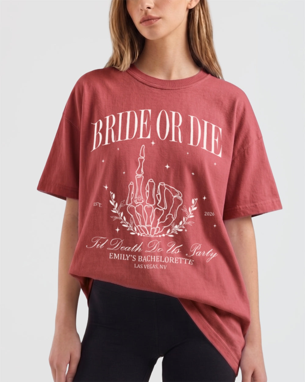 Bride or Die, Ride or Die T-Shirt Crimson