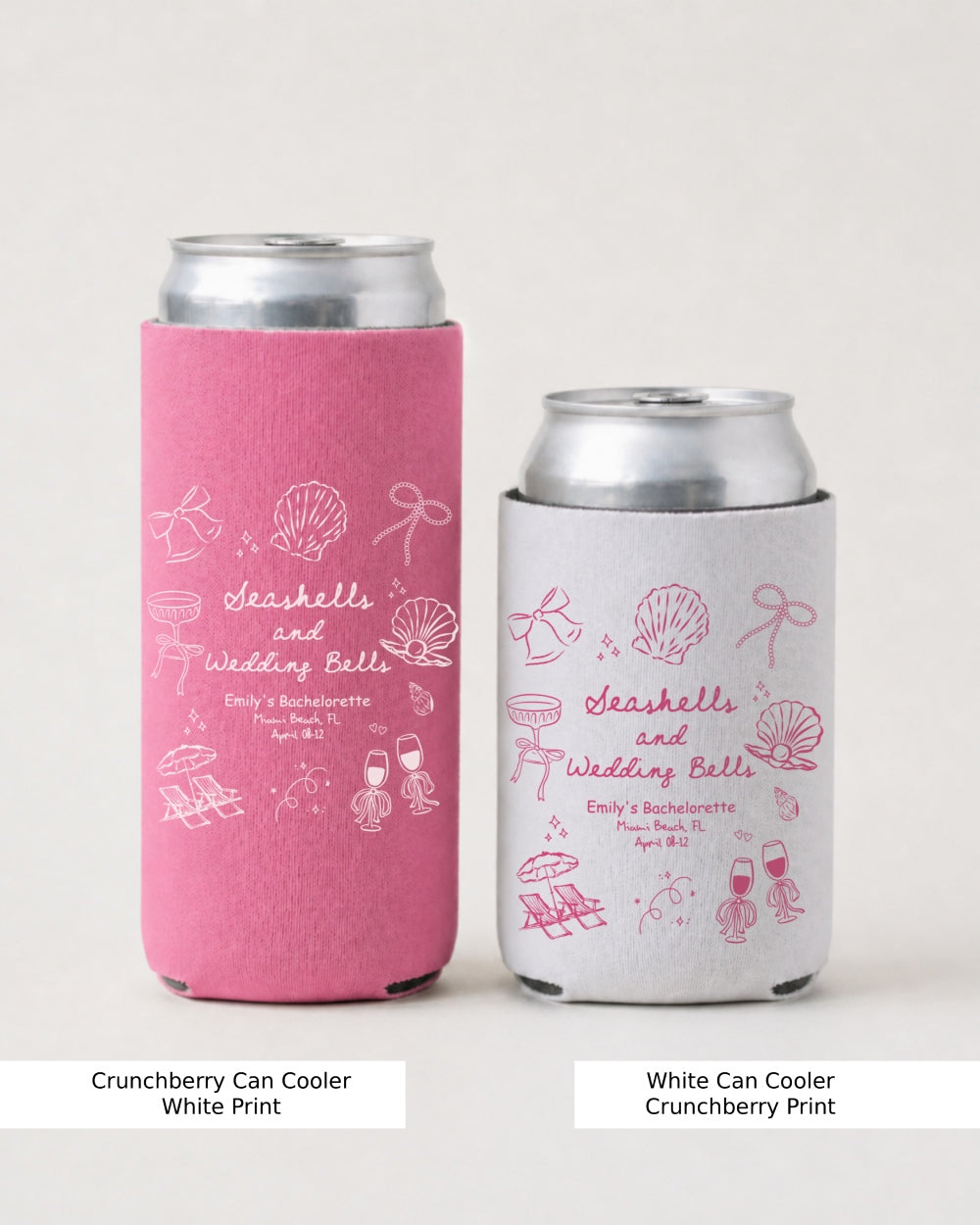 Seashells & Wedding Bells Can Cooler Crunchberry