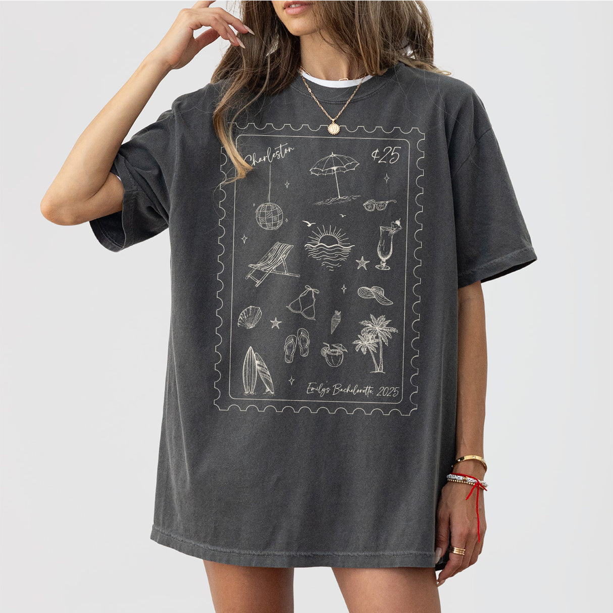 Pepper long sleeve cotton shirt for bachelorette parties, beach bachelorette weekends, bridal party trips to coastal destinations like Charleston or Savannah