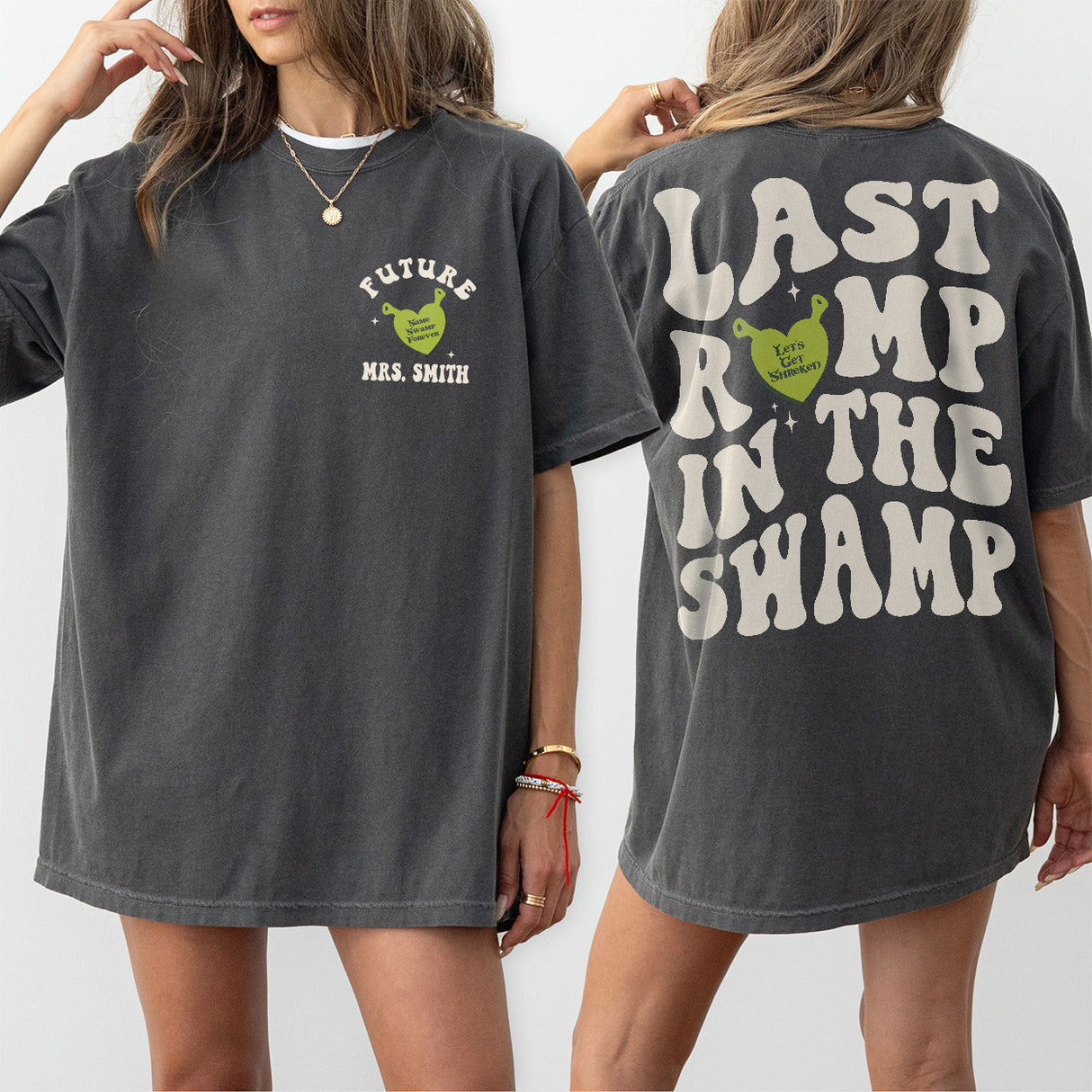 Custom Last Romp in the Swamp Bachelorette Comfort Colors Shirt Personalized Same Swamp Forever Funny Bach Party Matching TShirt Bridesmaid - Pepper Product Image
