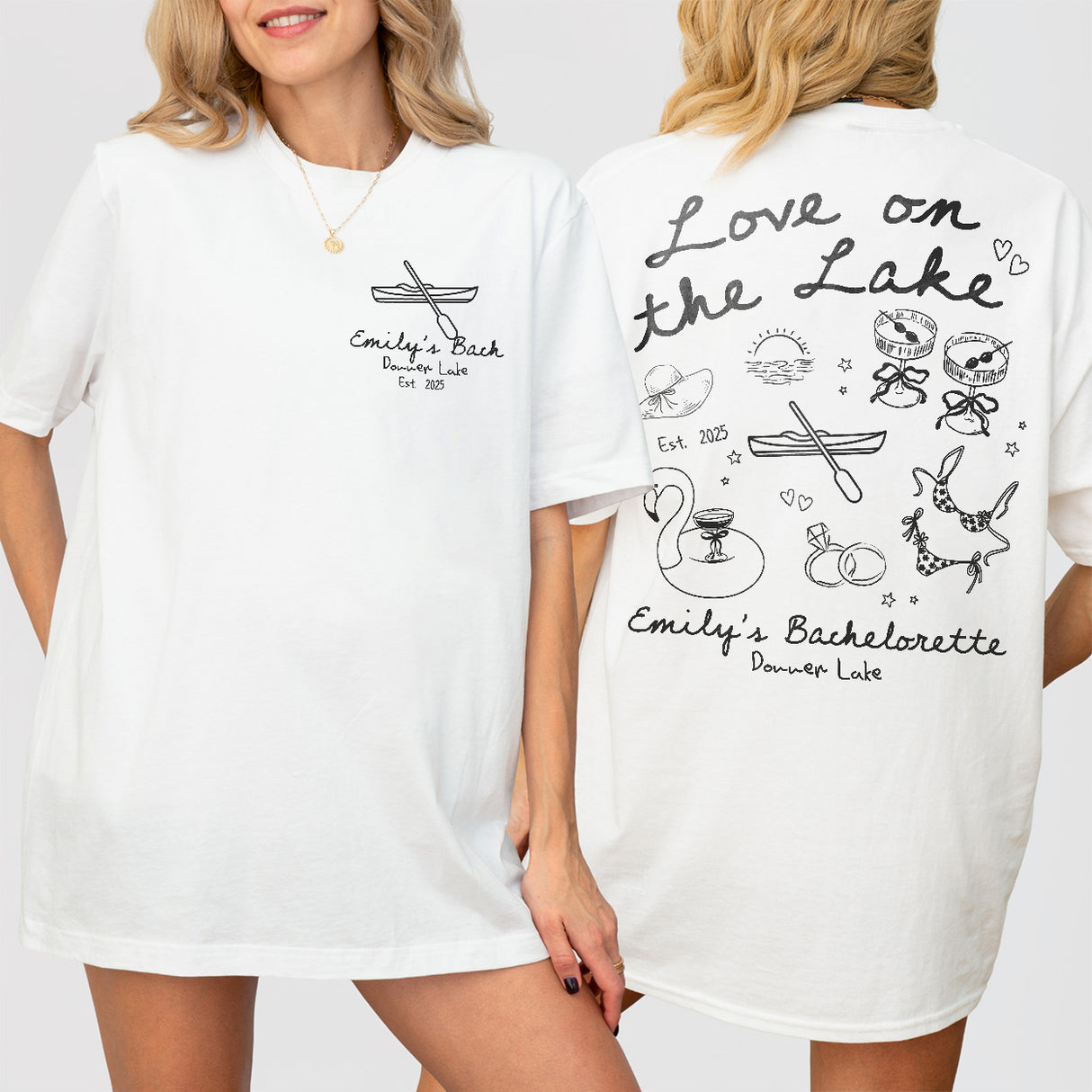 White, cotton shirt perfect for the bride-to-be at a lake or mountain bachelorette camping trip with her bach party crew
