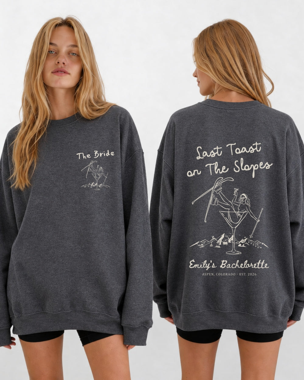 Last Toast on The Slopes Sweatshirt Dark Heather