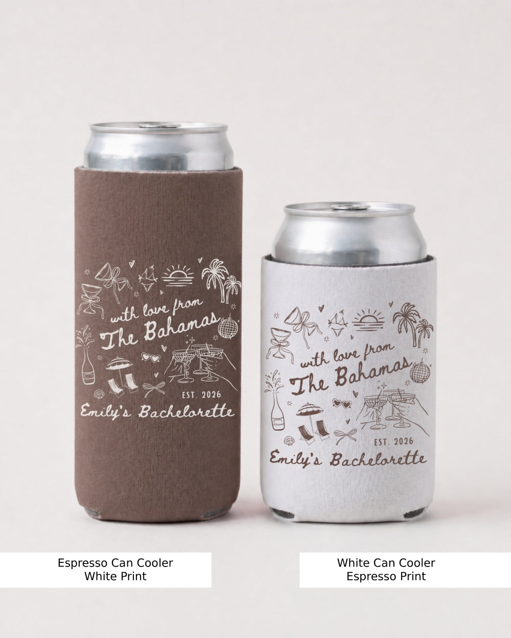 With Love from The Bahamas Can Cooler Espresso