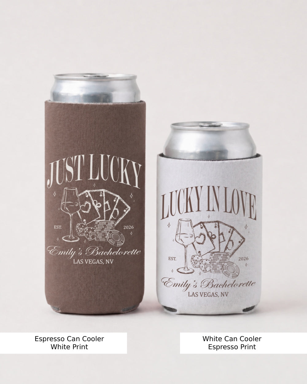Lucky In Love Wine Cards Can Cooler Espresso