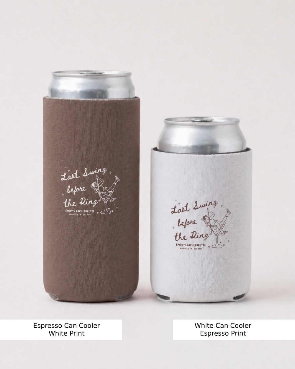 Last Swing Before the Ring - Golf Can Cooler Espresso