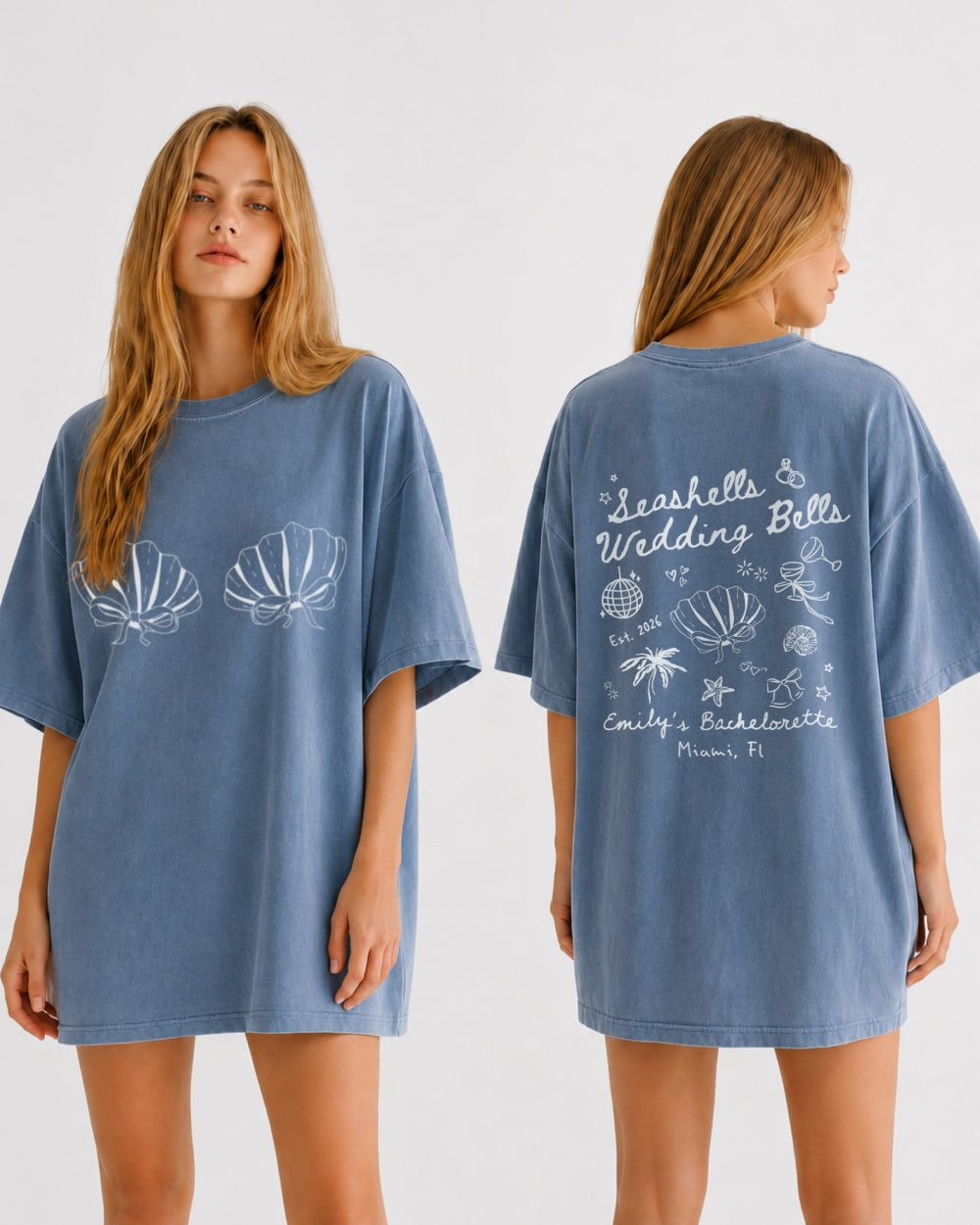 Seashells & Wedding Bells T-Shirt Blue Jean