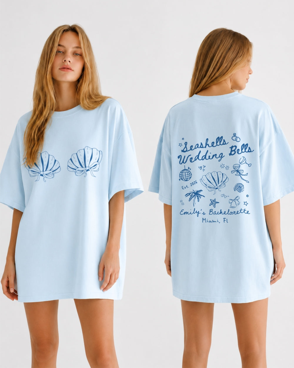 Seashells & Wedding Bells T-Shirt Chambray