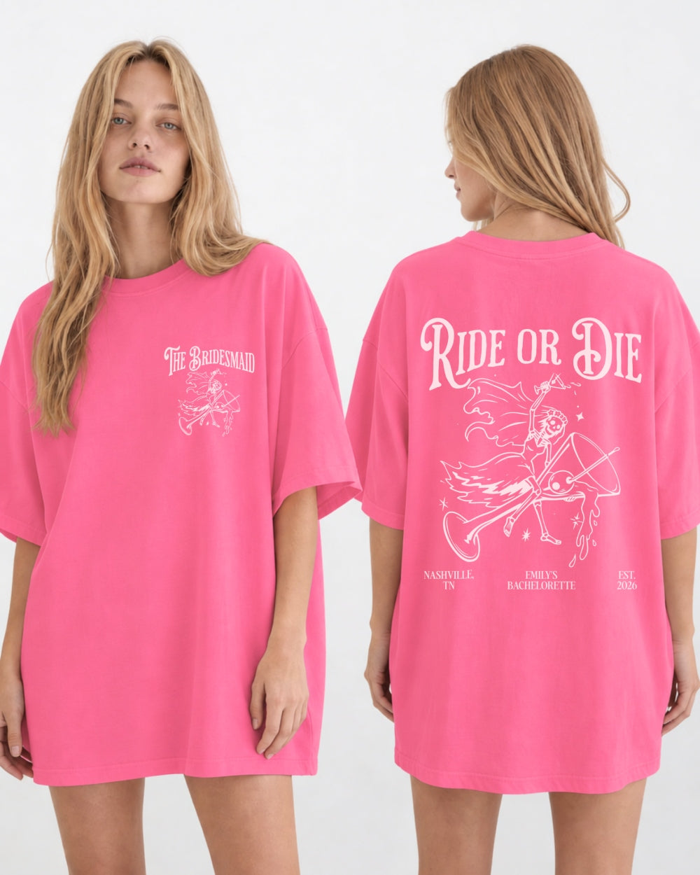 Bride or Die and Ride or Die with Martini T-Shirt Crunchberry