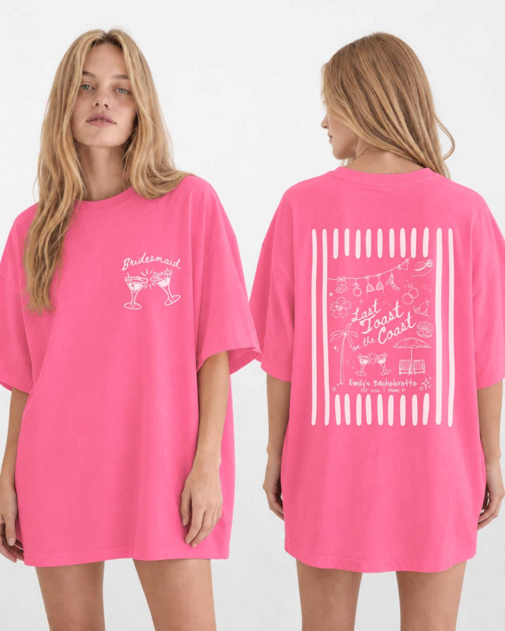 Last toast on the coast - Stripes T-Shirt Crunchberry