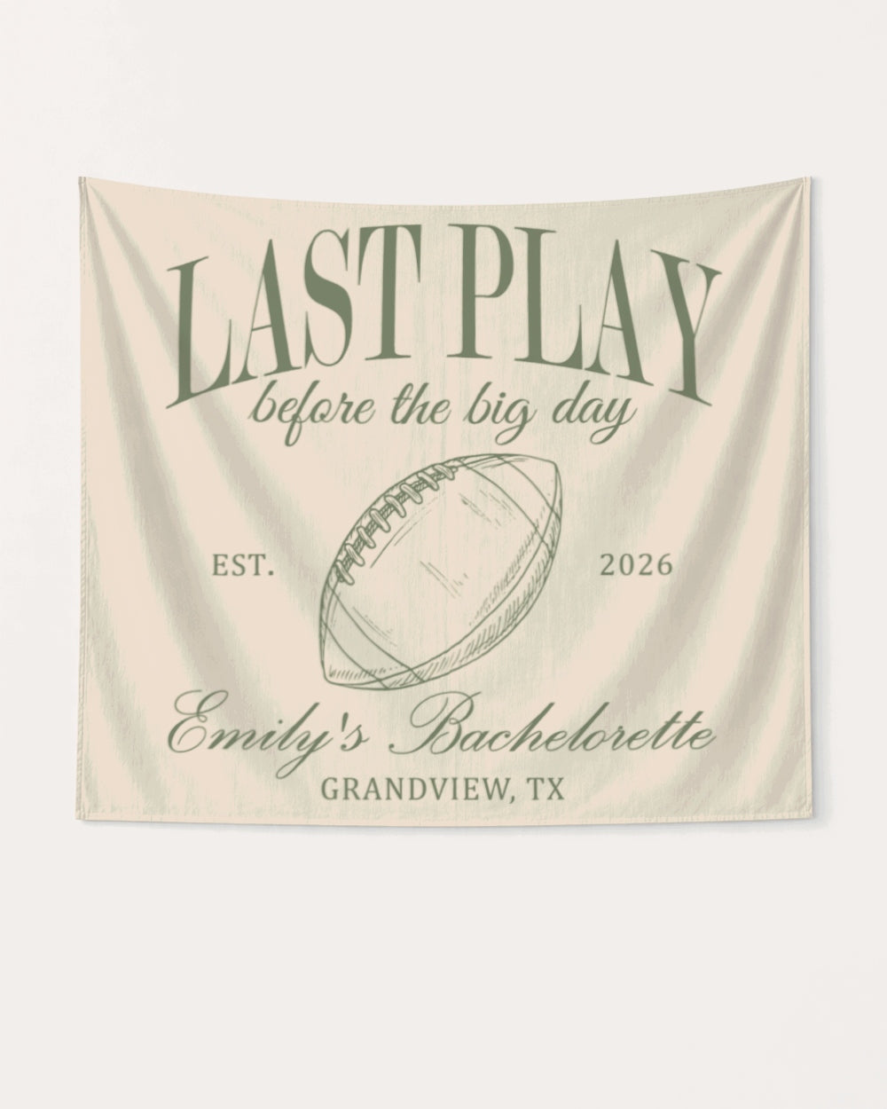 Last Play Before the Big Day - Football Banner Ivory
