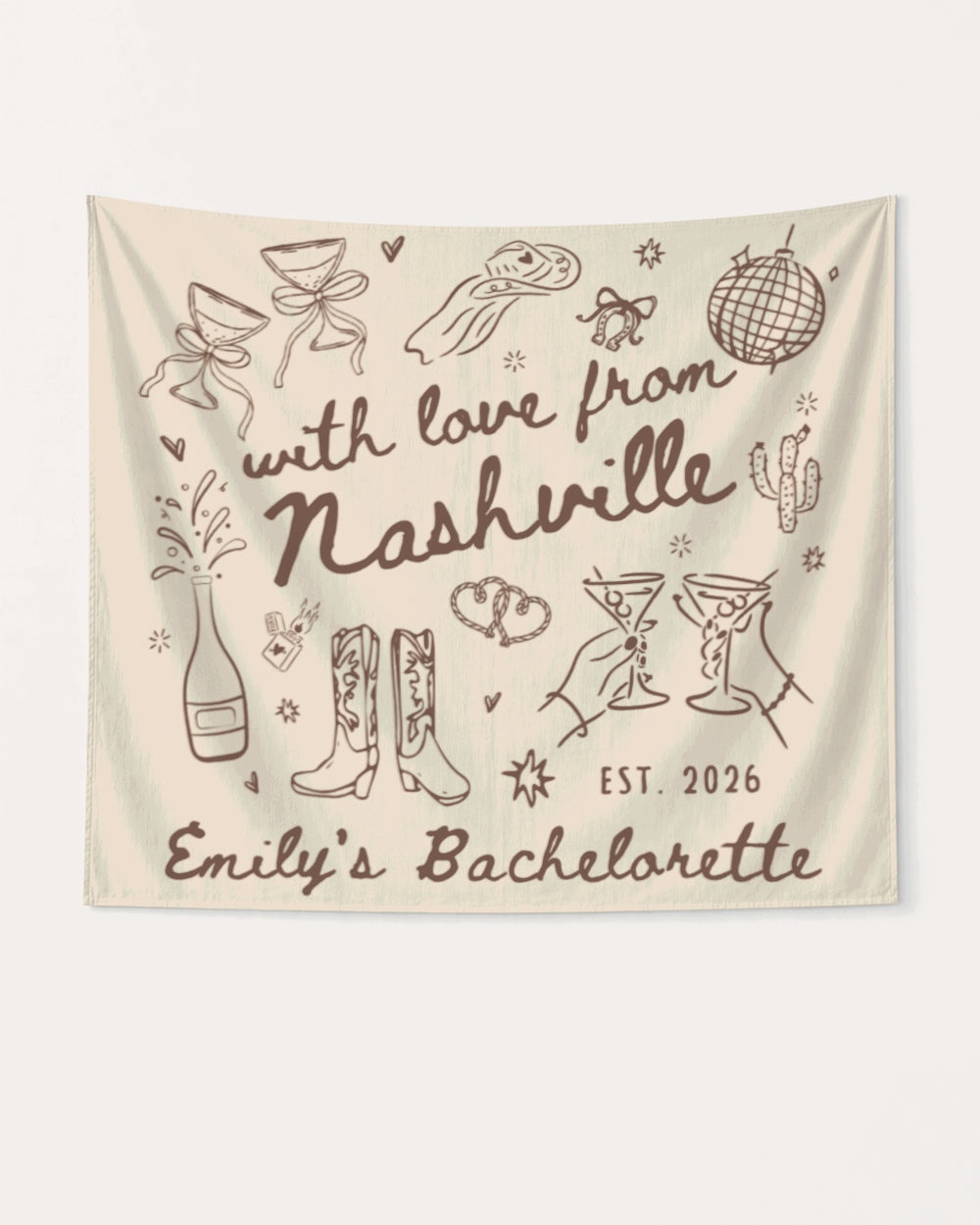 With Love from Nashville Banner Custom Nashville banner for country bachelorette parties and bridal crew photos
