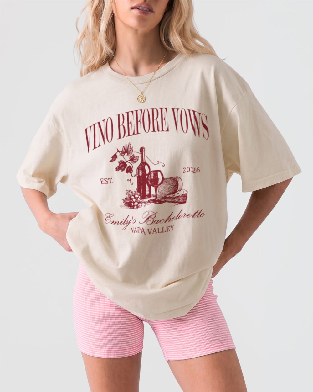 Vino Before Vows T-Shirt Ivory