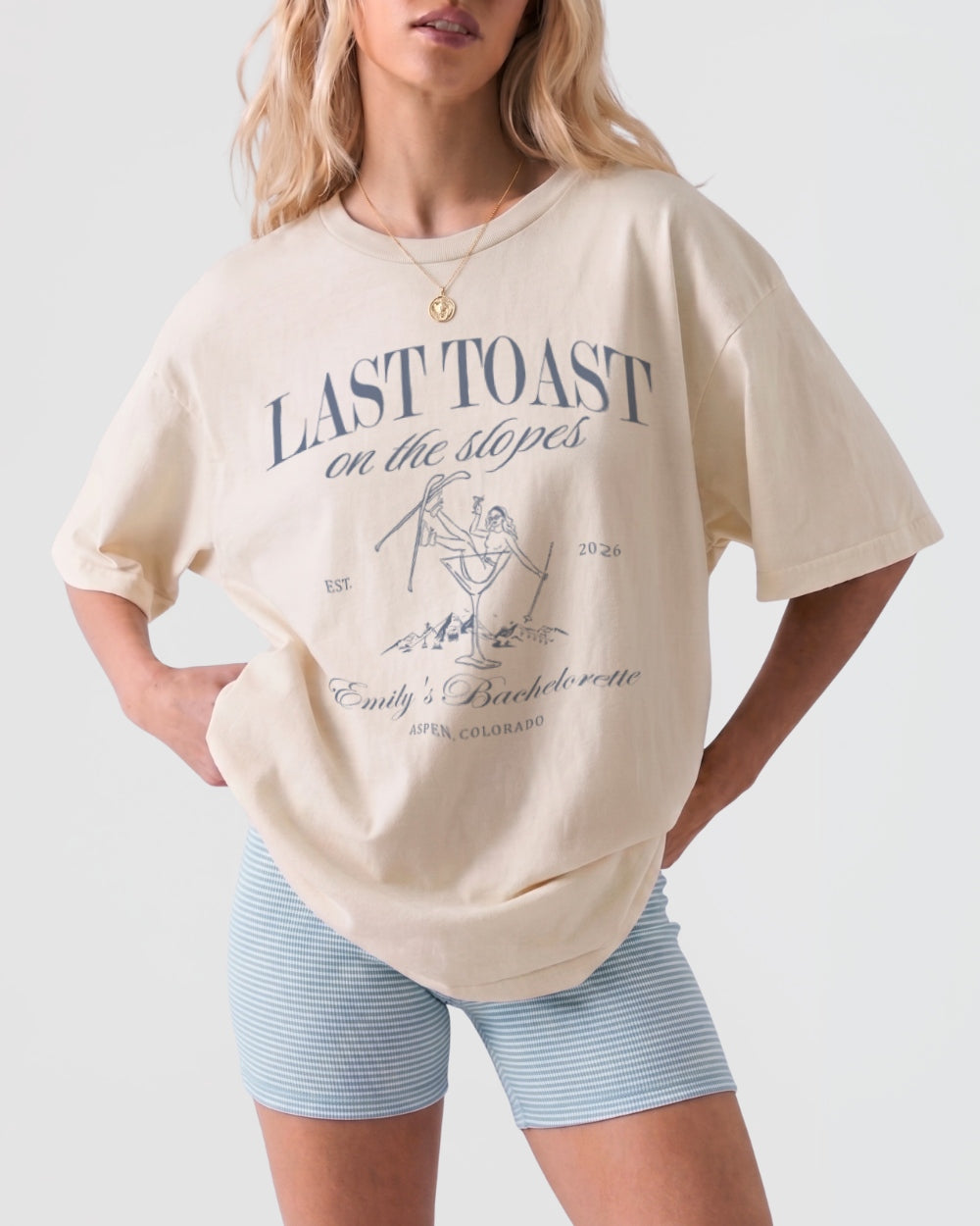 Last Toast on The Slopes Martini T-Shirt Ivory