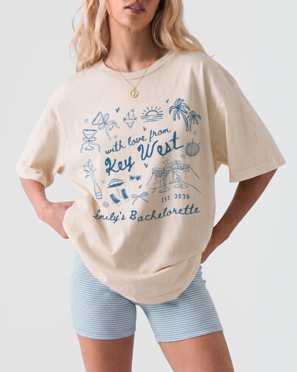 Personalized Key West can cooler made for beach bachelorette weekends, tropical bride trips, bridal party drinks, and matching party favors.