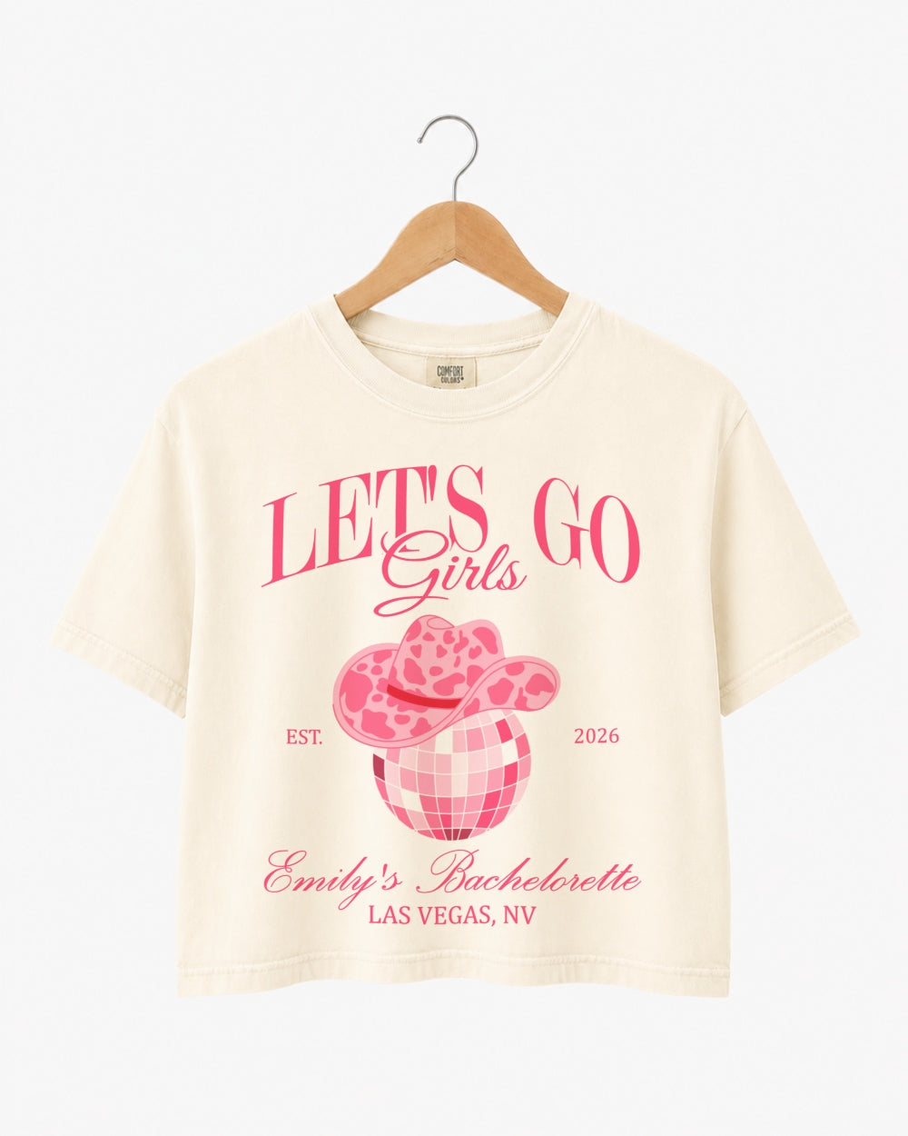 Man, I Feel Like A Bride & Let's Go Girls Disco Crop Top Ivory
