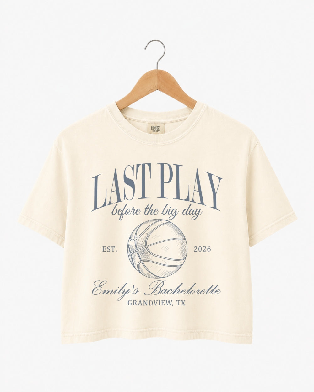 Last Play Before the Big Day - Basketball Crop Top Ivory