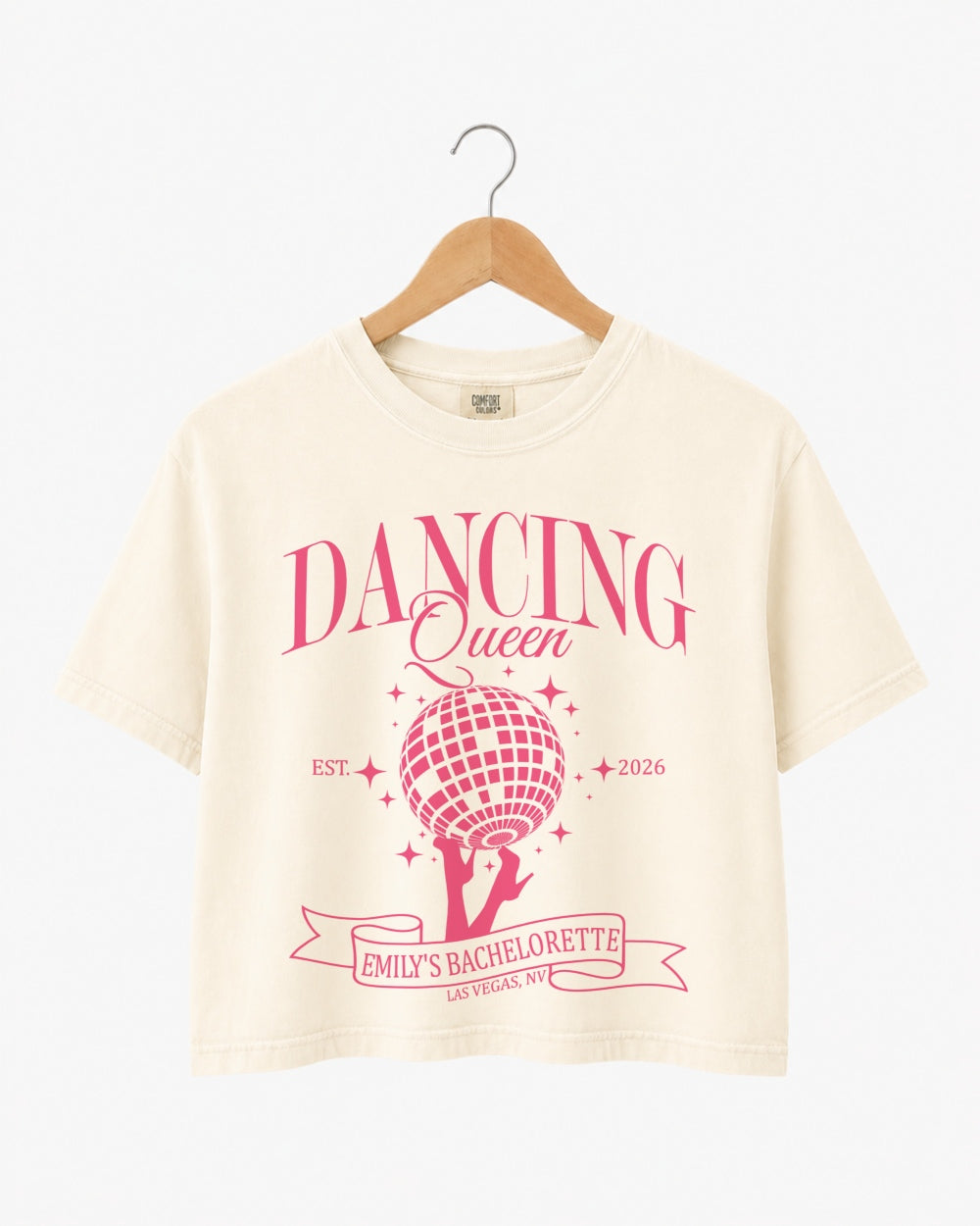 Dancing Queen, Disco Bride Crop Top Ivory