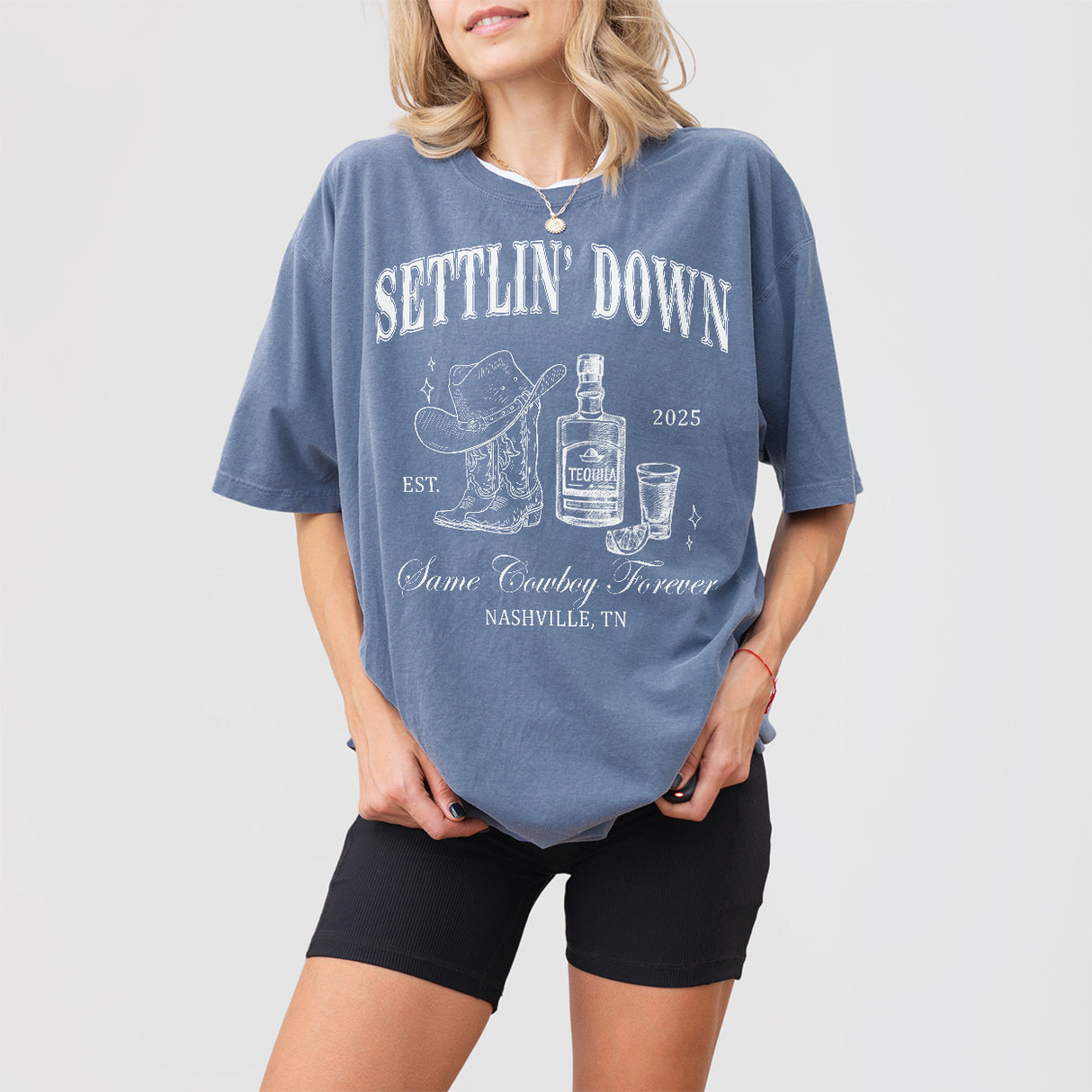 Last Rodeo Bachelorette Shirt Custom Country Cowgirl Bachelorette Nashville Bach Same Cowboy Forever Last Hoedown Saddlin' Up Settlin' Down - Blue Jean Product Image
