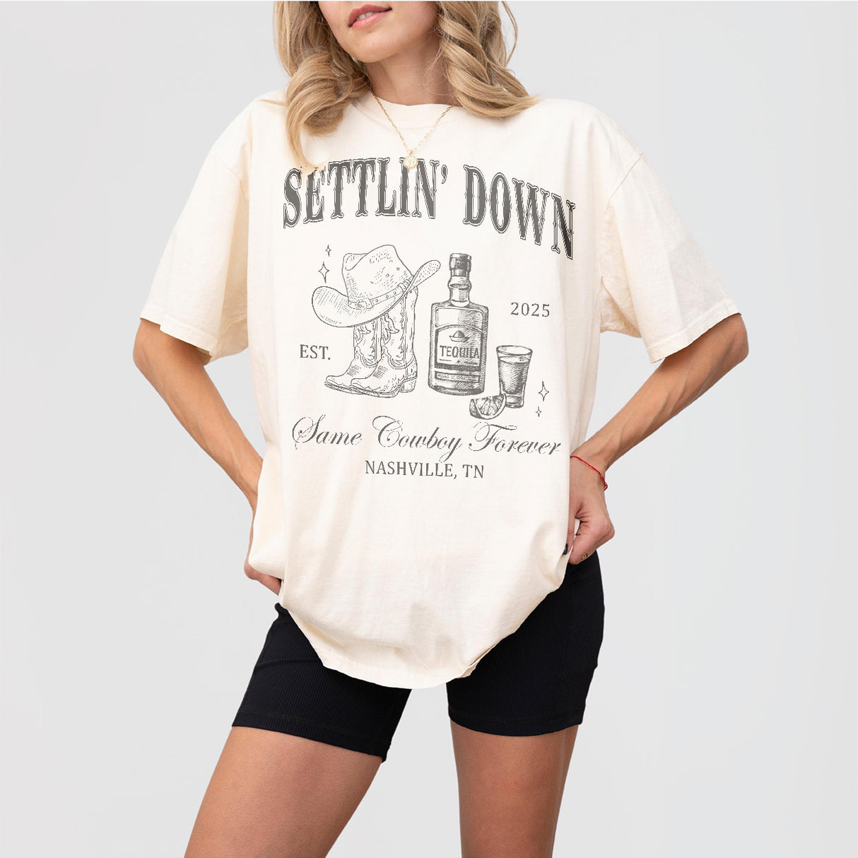 Last Rodeo Bachelorette Shirt Custom Country Cowgirl Bachelorette Nashville Bach Same Cowboy Forever Last Hoedown Saddlin' Up Settlin' Down - Ivory Product Image